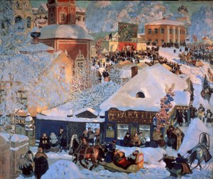 Winter, Fastnacht von Boris Mikhailovich Kustodiev