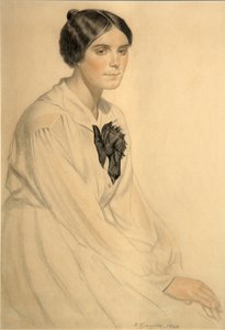 Porträt von Ksenia Nikolajewna Semenowa Skalowa, 1920 von Boris Mikhailovich Kustodiev