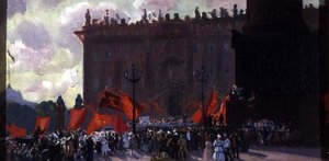 Studie zur Feier der Eröffnung des Zweiten Kongresses der Komintern auf dem Uritsky-Platz in Petrograd am 19. Juli 1920, 1921