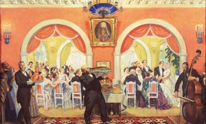 Das Hochzeitsfest, 1917 von Boris Mikhailovich Kustodiev