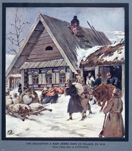 Streitkräfte requirieren Vorräte in einem Dorf von Boris Vasilievich Zvorykin