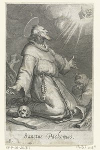 Heiliger Pachomius der Ältere als Einsiedler von Boëtius Adamsz. Bolswert