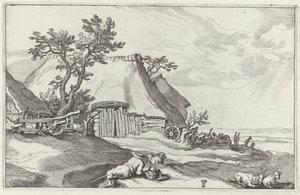 Landschaft mit Bauernhof