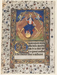 Blatt aus einem Stundenbuch: Christus im Gericht, um 1415