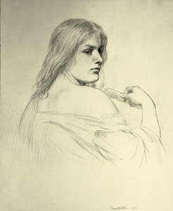 Junge Frau kämmt ihr Haar - Eine Studie von Beatrice Stewart von Brian Hatton