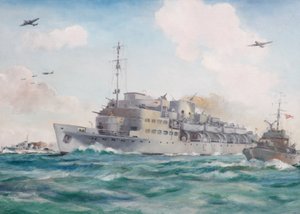 HMS Prins Albert auf dem Weg nach Dieppe mit No 4 Commando, 19. August 1942