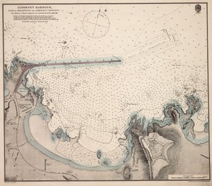 Alderney Hafen, Plan des Wellenbrechers und des Admiralty-Geländes von British School