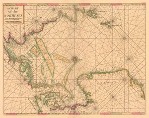 Karte der Nordsee: Norwegen bis zu den Dover-Straßen, ca. 1700 von British School