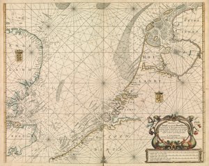 Karte der Nordsee und der niederländischen Küste von British School