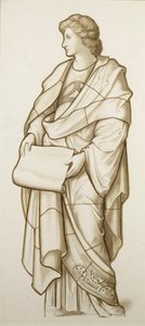 Muse der Literatur – Karton für Glasmalerei, ca. 1890 von British School