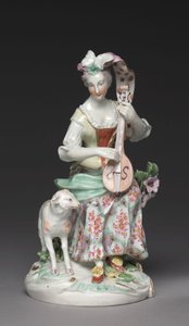 Sitzender Musiker, Derby Porzellanmanufaktur, ca. 1765 von British School