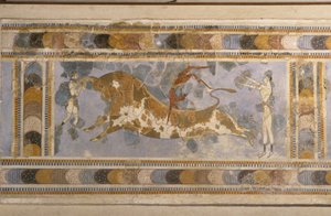 Stiersprung aus dem Palastkomplex von Knossos von Bronze Age culture
