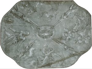 Skizze für das Deckenfresko in der Capella d