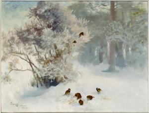 Vogelfütterung im Schnee