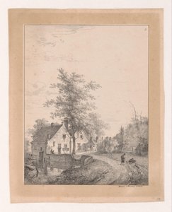 Landweg mit Häusern