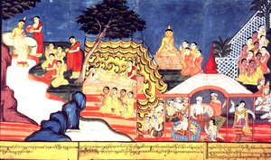 Der Buddha badet von Burmese School