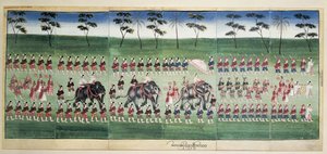 Gemälde von König Mindom auf Parade, Myanmar von Burmese School