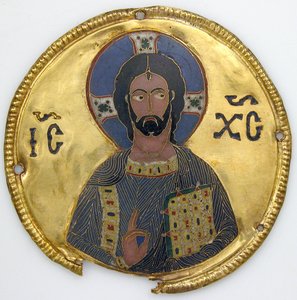 Medallion mit Christus von einem Ikonenrahmen, ca. 1100 von Byzantine