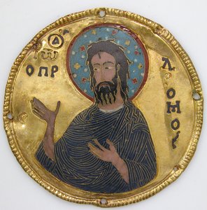 Medallion mit Johannes dem Täufer von einem Ikonenrahmen, ca. 1100 von Byzantine