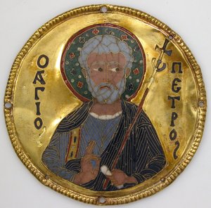 Medallion mit dem Heiligen Petrus von einem Ikonenrahmen, ca. 1100 von Byzantine
