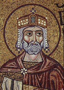 König David (Detail) der Innenmosaiken in der St. Markus Basilika, 12. Jahrhundert von Byzantine Byzantine