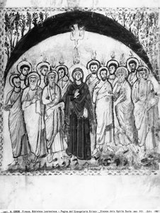 Herabkunft des Heiligen Geistes, Folio aus den Rabula-Evangelien, 586 n. Chr.