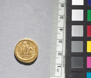 Solidus von Justinian I. (Rückseite), 545-565