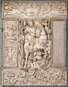 Der triumphierende Kaiser, bekannt als das Barberini-Elfenbein, 500-550 n. Chr. von Byzantine School