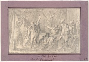 Richard Löwenherz. Szene aus dem Roman "The Talisman" (1825) von Walter Scott von C.A. Lorentzen
