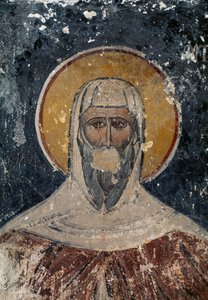 Apostel, Fresko in der byzantinischen Kirche der Heiligen Apostel in der Agora von Athen, Griechenland