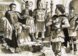 Caractacus konfrontiert Kaiser Claudius von C.L. Doughty
