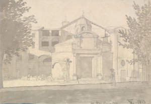 Ein Abschnitt der Via Sacra, Rom Die Kirche der Heiligen Cosmas und Damian, 1814-15 von Christoffer Wilhelm Eckersberg