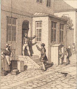 Eine Straßenszene. Illustration zu "Linearperspectiven", Tafel VII