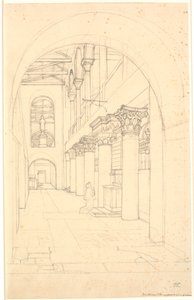 Ein Teil der Kirche S. Lorenzo fuori le Mura, Rom von Christoffer Wilhelm Eckersberg