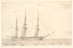 Die Fregatte Freia vor Anker
