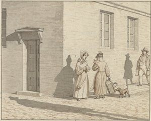 Linearperspektive in der Malerei angewendet - Tafel VII, 1 - Begegnung an einer Straßenecke