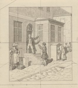Linearperspektiven, angewendet auf die Malerei - Tafel VII, 2 - Streit auf der Straßentreppe