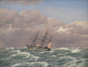 Die Korvette "Galathea" in einem Sturm in der Nordsee von Christoffer Wilhelm Eckersberg