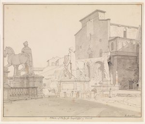 Ansicht des Kapitols und Santa Maria in Aracoeli, Rom