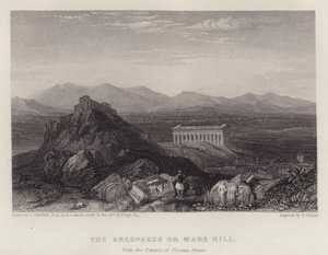 Der Areopag oder Mars-Hügel, mit dem Theseustempel in Athen