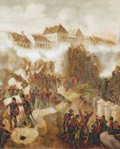 Die Rückeroberung der Festung Buda durch die ungarischen Aufständischen am 21. Mai 1849 von C. Wemik