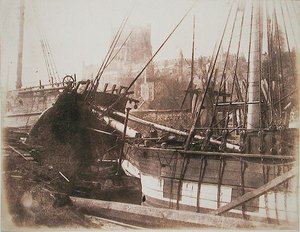 Segelschiffe im Hafen, ca. 1845