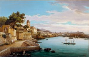 Ansicht des Hafens von Genua von Cambiaso