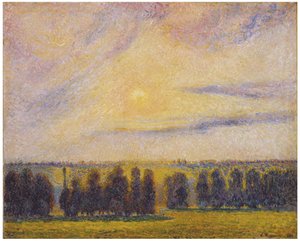 Sonnenuntergang in Eragny von Camille Jacob Pissarro