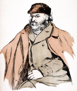 Illustrationsporträt von Paul Cezanne (1839 - 1906), französischer Künstler und Post-Impressionistischer Maler von Camille (after) Pissarro
