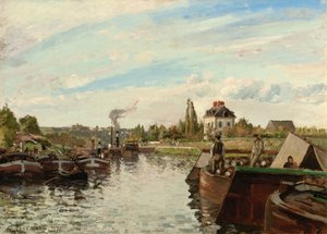 Barke auf der Seine bei Bougival, 1871 von Camille Jacob Pissarro