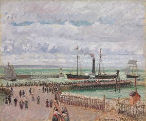 Eingang zum Hafen von Le Havre und die westlichen Wellenbrecher, leuchtend graues Wetter, 1903 von Camille Jacob Pissarro