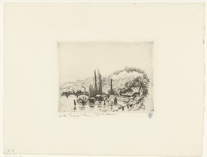 Landschaft bei Rouen von Camille Jacob Pissarro