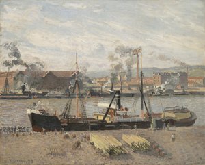 Hafen von Rouen, Entladen von Holz