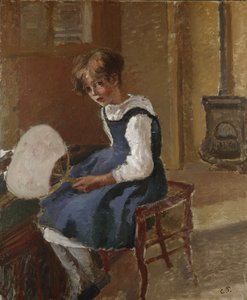 Porträt von Jeanne mit einem Fächer, 19. Jahrhundert